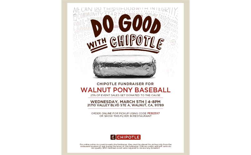 Support Walnut Pony through Chipotle