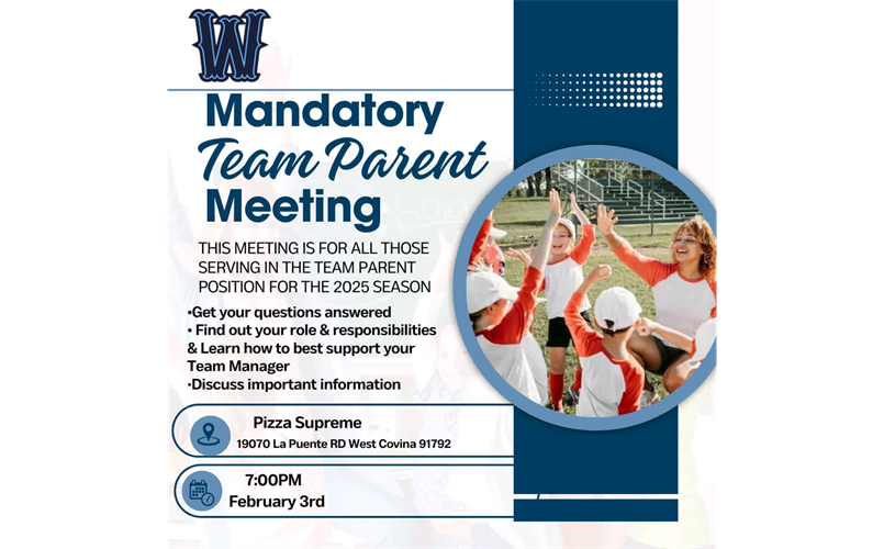Manadatory Team Parent Meeting